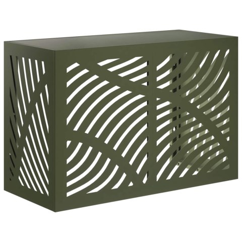 VidaXL Pokrywa do klimatyzatora Oliwkowy zielony 90 x 40 x 60 cm Stal