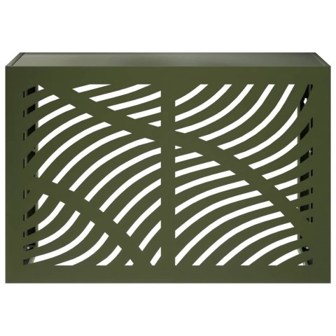 VidaXL Pokrywa do klimatyzatora Oliwkowy zielony 90 x 40 x 60 cm Stal