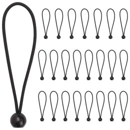 LINY BUNGEE Z KULAMI 24 SZT. CZARNY 4 MM X 22 CM POLIPROPYLEN