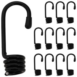 HACZYKI 12 SZT. CZARNY 10 MM X 5 CM STAL