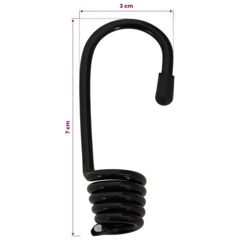 VidaXL Haczyki 24 szt. Czarny 4 mm x 5 cm Stal