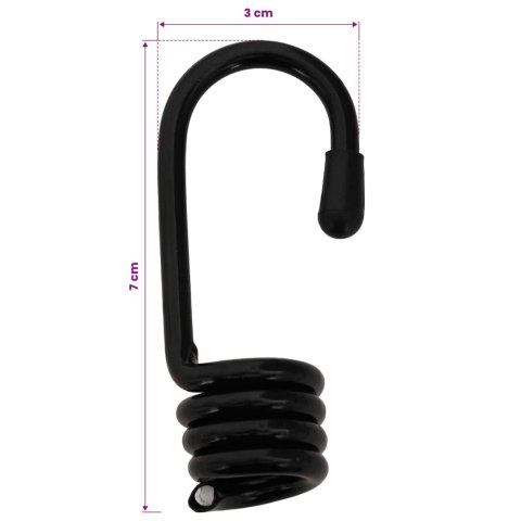 HACZYKI 24 SZT. CZARNY 8 MM X 5 CM STAL