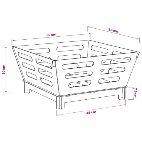 KOMINEK CZARNY 60 X 60 X 30 CM STAL