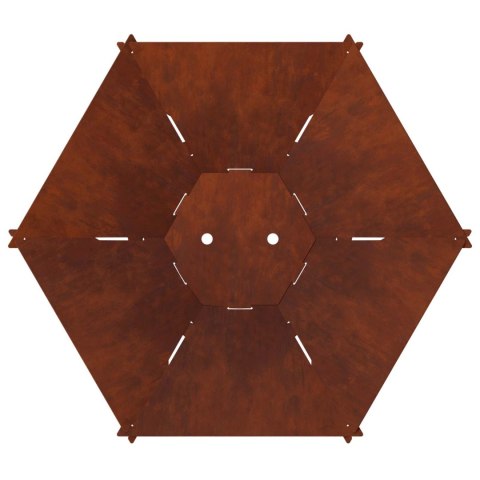 VidaXL Kominek Rdzawy 58,5 x 51,5 x 19,5 cm Stal kortenowska