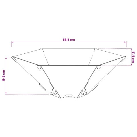 VidaXL Kominek Rdzawy 58,5 x 51,5 x 19,5 cm Stal kortenowska