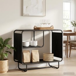 KOMODA CZARNY DĄB 80 X 37,5 X 64,5 CM MATERIAŁ DREWNOPOCHODNY