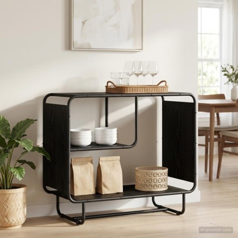 KOMODA CZARNY DĄB 80 X 37,5 X 64,5 CM MATERIAŁ DREWNOPOCHODNY