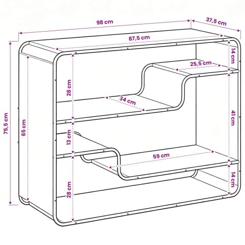 KOMODA CZARNY DĄB 98 X 37,5 X 75,5 CM MATERIAŁ DREWNOPOCHODNY