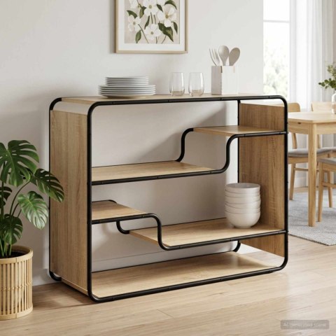 VidaXL Komoda dąb Sonoma 98 x 37,5 x 75,5 cm Materiał drewnopochodny