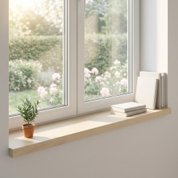 PARAPETY 2 SZT. BIAŁY 80 X 25 X 2 CM DĄB LITE