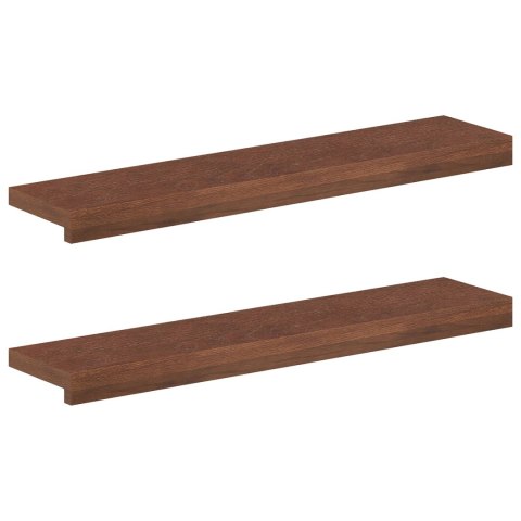 VidaXL Parapety 2 szt. Ciemny brąz 70 x 15 x 2 cm Dąb lite