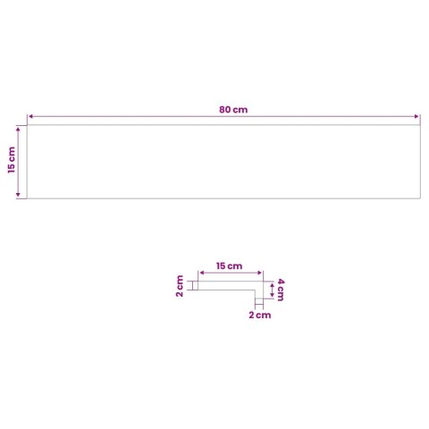 VidaXL Parapety 2 szt. brązowy 80 x 15 x 2 cm Dąb lite