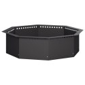 VidaXL Pierścień do ogniska Czarny 80 x 80 x 25 cm Stal