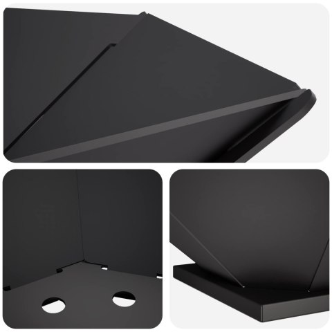 KOMINEK CZARNY 50 X 50 X 15,5 CM STAL