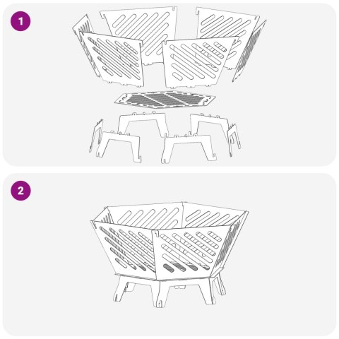 KOMINEK CZARNY 60 X 53 X 30 CM STAL