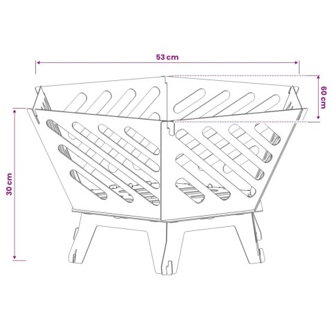 KOMINEK CZARNY 60 X 53 X 30 CM STAL