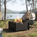 VidaXL Kominek Czarny 60 x 60 x 30 cm Stal