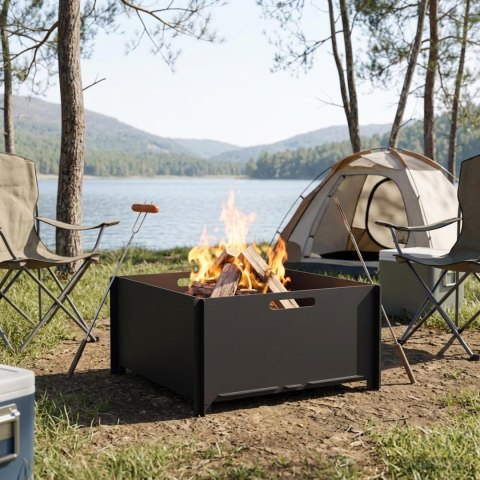 VidaXL Kominek Czarny 60 x 60 x 30 cm Stal