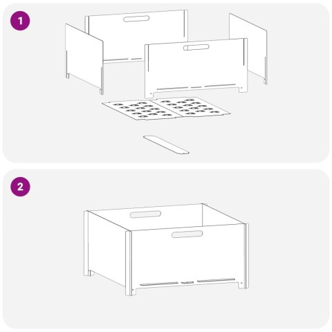 VidaXL Kominek Czarny 60 x 60 x 30 cm Stal