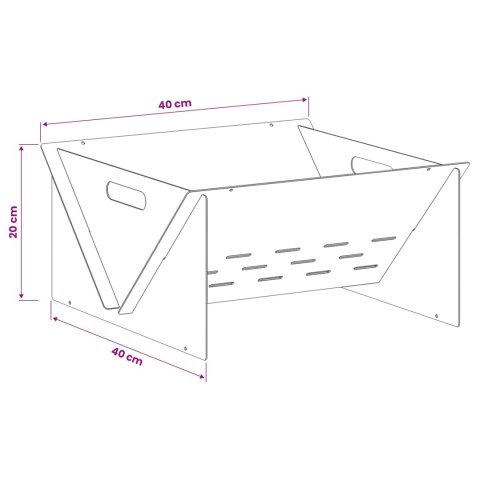 VidaXL Kominek Rdzawy 40 x 40 x 20 cm Stal kortenowska