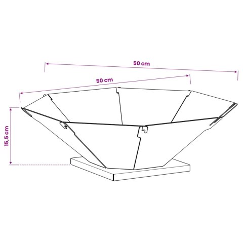 VidaXL Kominek Rdzawy 50 x 50 x 15,5 cm Stal kortenowska