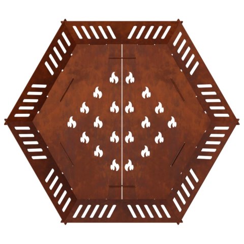 VidaXL Kominek Rdzawy 60 x 60 x 18 cm Stal kortenowska