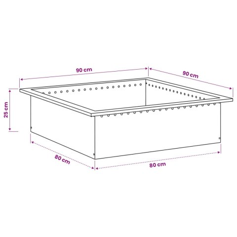 PIERŚCIEŃ DO OGNISKA CZARNY 90 X 90 X 25 CM STAL