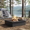 VidaXL Pierścień do ogniska Czarny 90 x 90 x 25 cm Stal