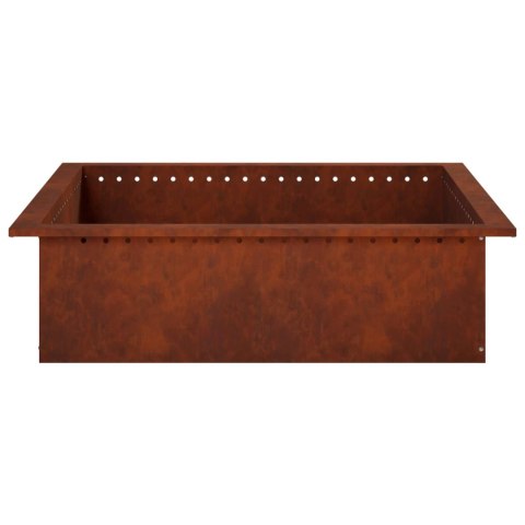 VidaXL Pierścień do ogniska Rdzawy 80 x 80 x 25 cm Stal kortenowska