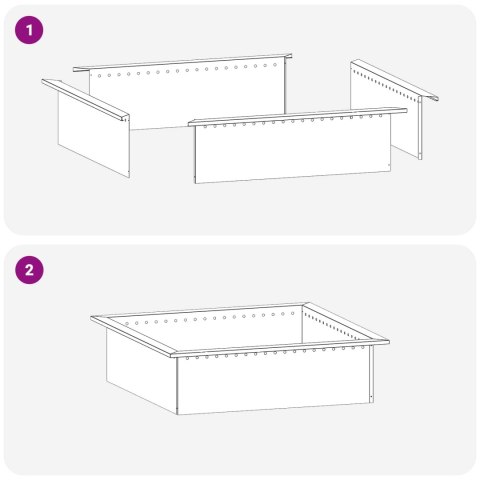 VidaXL Pierścień do ogniska Rdzawy 80 x 80 x 25 cm Stal kortenowska