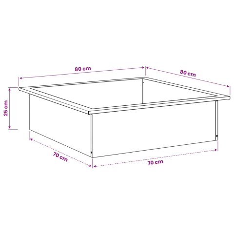 VidaXL Pierścień do ogniska Rdzawy 90 x 90 x 25 cm Stal kortenowska