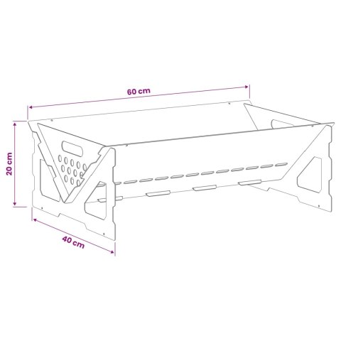 KOMINEK CZARNY 60 X 40 X 20 CM STAL