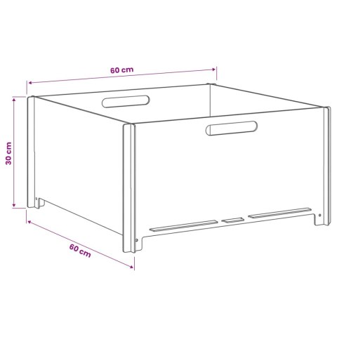 KOMINEK RDZAWY 60 X 60 X 30 CM STAL KORTENOWSKA