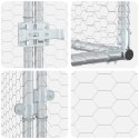 VidaXL Kurnik przy ścianie srebrny 400 x 100 x 215 cm Stal ocynkowana