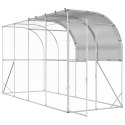 VidaXL Kurnik przy ścianie srebrny 400 x 150 x 215 cm Stal ocynkowana