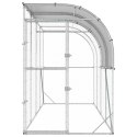 VidaXL Kurnik przy ścianie srebrny 400 x 150 x 215 cm Stal ocynkowana