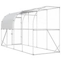 VidaXL Kurnik przy ścianie srebrny 400 x 150 x 215 cm Stal ocynkowana