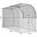 VidaXL Kurnik przy ścianie srebrny 400 x 150 x 215 cm Stal ocynkowana