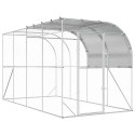 VidaXL Kurnik przy ścianie srebrny 400 x 200 x 215 cm Stal ocynkowana