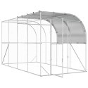 VidaXL Kurnik przy ścianie srebrny 400 x 200 x 215 cm Stal ocynkowana