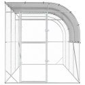 VidaXL Kurnik przy ścianie srebrny 400 x 200 x 215 cm Stal ocynkowana