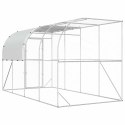 VidaXL Kurnik przy ścianie srebrny 400 x 200 x 215 cm Stal ocynkowana