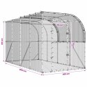 VidaXL Kurnik przy ścianie srebrny 400 x 200 x 215 cm Stal ocynkowana