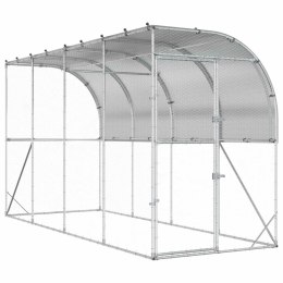 VidaXL Kurnik przy ścianie srebrny 600 x 150 x 215 cm Stal ocynkowana