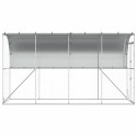 VidaXL Kurnik przy ścianie srebrny 600 x 150 x 215 cm Stal ocynkowana
