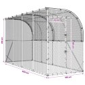 VidaXL Kurnik przy ścianie srebrny 600 x 150 x 215 cm Stal ocynkowana
