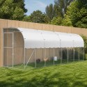VidaXL Kurnik przy ścianie srebrny 600 x 150 x 215 cm Stal ocynkowana