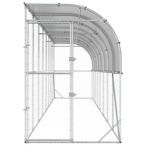 VidaXL Kurnik przy ścianie srebrny 600 x 150 x 215 cm Stal ocynkowana
