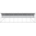 VidaXL Kurnik przy ścianie srebrny 600 x 150 x 215 cm Stal ocynkowana