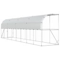 VidaXL Kurnik przy ścianie srebrny 600 x 150 x 215 cm Stal ocynkowana